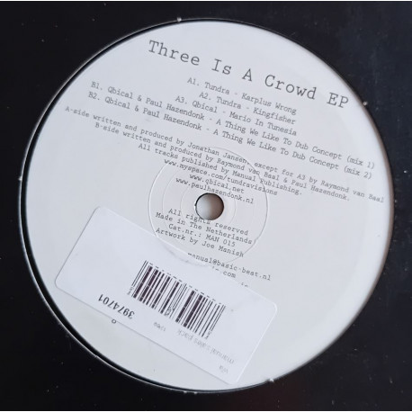 Tundra / Qbical / Paul Hazendonk – Three Is A Crowd EP (12")