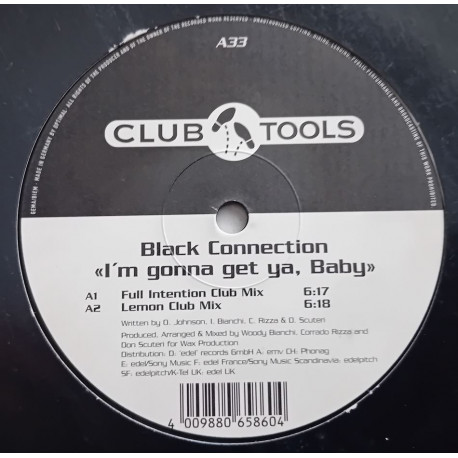 Black Connection – I'm Gonna Get Ya, Baby (12")