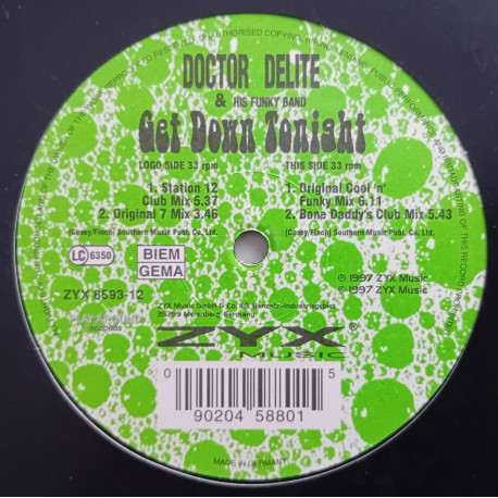 Doctor DeLite & His Funky Band – Get Down Tonight (12")